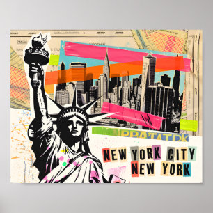 Collage de Arte Pop de Revista de Paisaje Urbano d