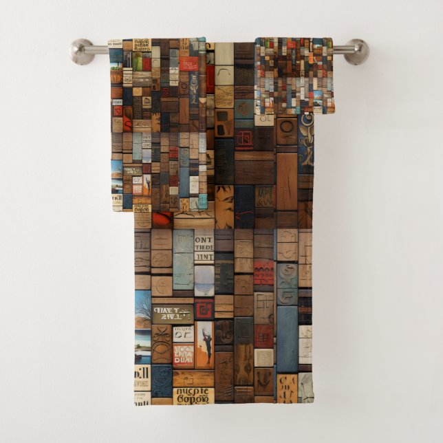 Collage de arte sobre libros y Rótulos rusos (In situ)
