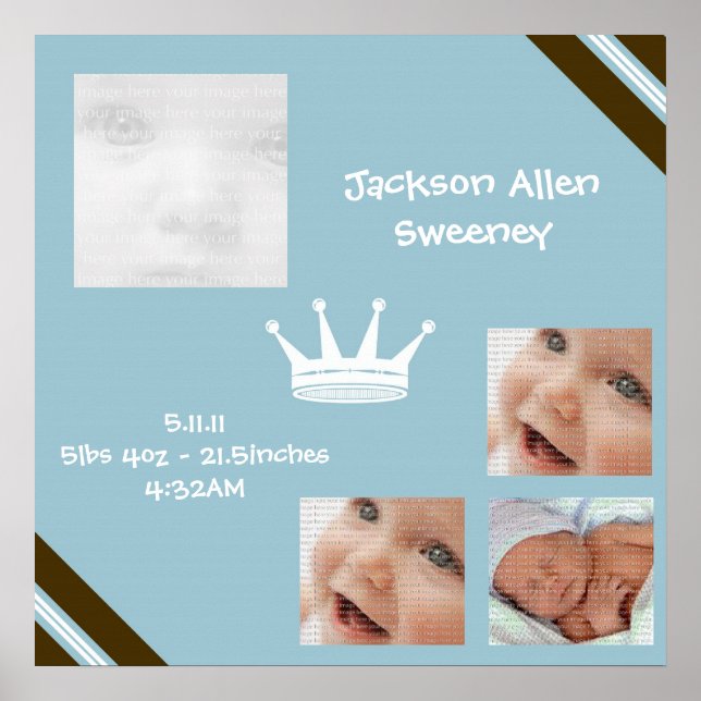 Collage de Baby Blue King Enmarcado el arte de la  (Frente)