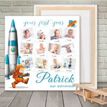 Collage de Baby Boy 12 Foto Métrica de Recién Naci