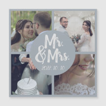 Collage de Bodas de borde blanco mínimo moderno