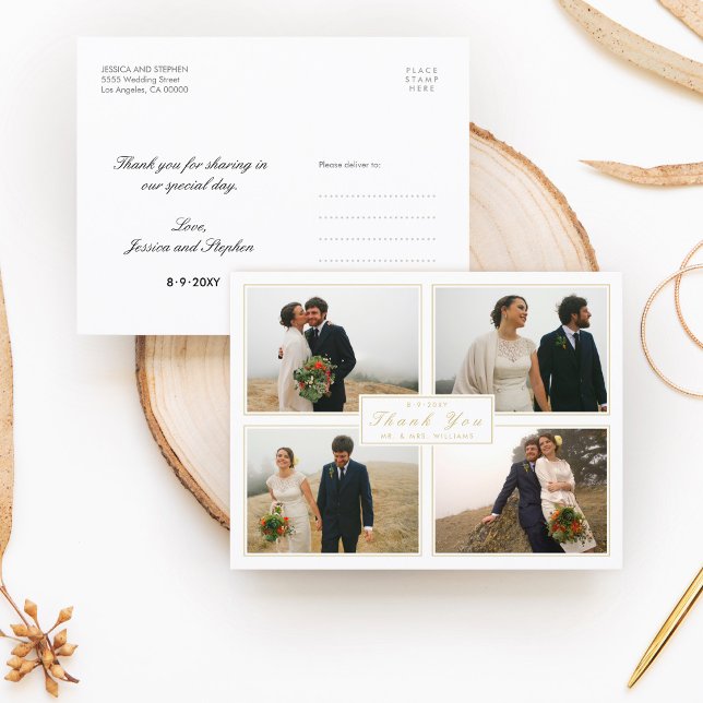 Collage de Bodas de White Thank You 4 Postal (Subido por el creador)
