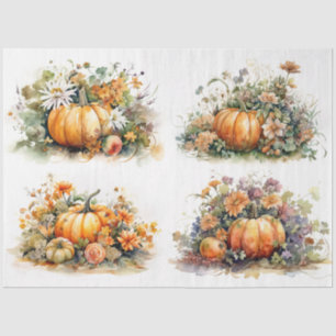 Collage de calabazas y florines 1 Papel de descasc