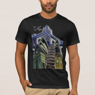 Collage de camisetas de Monuments