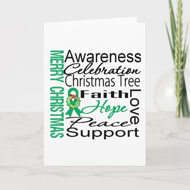 Collage de Cinta de Cáncer de Feliz Navidad (Anverso)