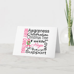Collage de Cinta de Cáncer de Mama de Navidad