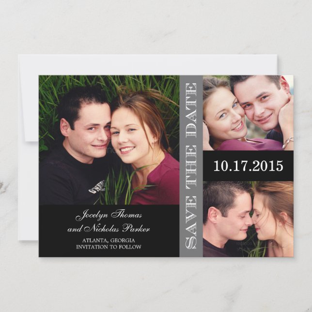 Collage de compromiso tarjeta de Save The Date - G (Anverso)