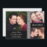 Collage de compromiso Tarjeta de Save The Date - G<br><div class="desc">Estas tarjetas de save the date chic y modernas recuerdan elegantemente a sus invitados su día especial. Disponibles en otros colores (¡se aceptan solicitudes de colores personalizados!). También disponibles como postales.</div>