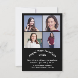 Collage de cuatro fotos - Invitación de graduación