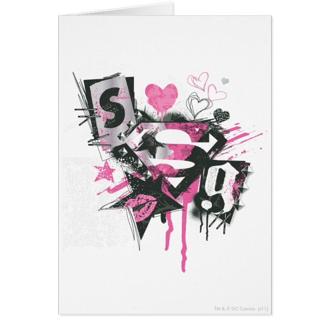 Collage de derrames y gribbles de superchica (Frente)