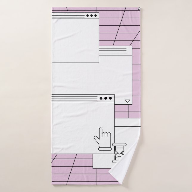 Collage de elementos de interfaz de usuario. Cyber (Toalla de baño)
