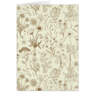 Collage de flores silvestres/ beige y sepia