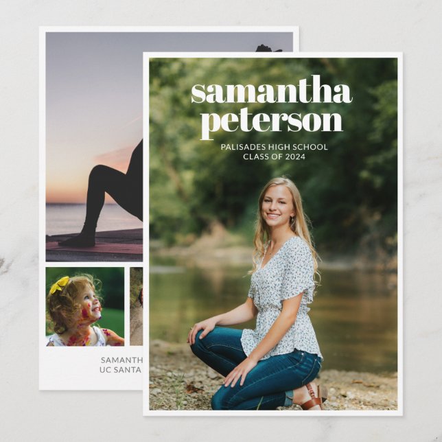 collage de fotos 2024 Invitación de graduación (Anverso / Reverso)