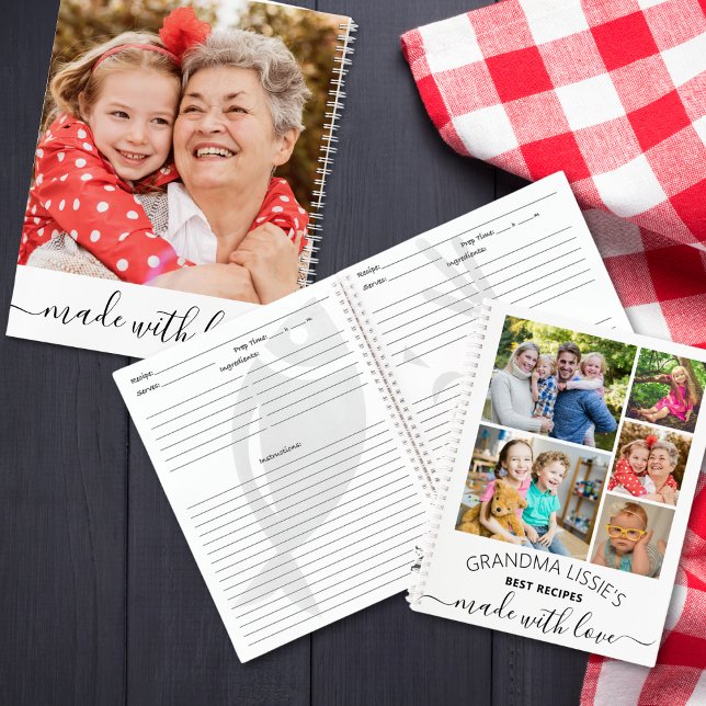 Collage de fotos 6 del libro de cocina de la abuel (Grandma's Best Recipes Cookbook 6 Photo Collage Notebook
)