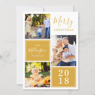 Collage de fotos amarillo tostado Feliz Navidad
