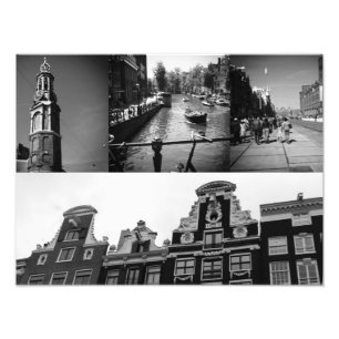 Collage de fotos Amsterdam 2 en blanco y negro