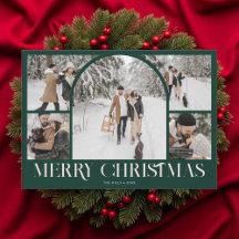 Collage de Fotos Arco Feliz Navidad Vintage Verde