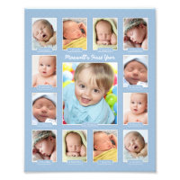 Collage de fotos Babys First Year Blue Keepsake
