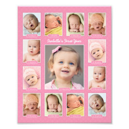 Collage de fotos Babys First Year Pink Keepsake