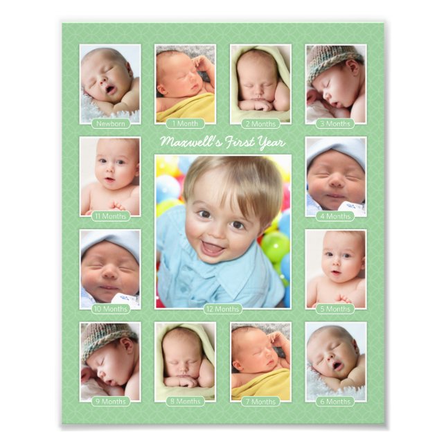 Collage de fotos Babys Green Keepsake (Frente)