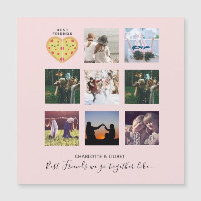 Collage de fotos BFF Regalos Dusty PIZZA Pink Amig (Anverso)