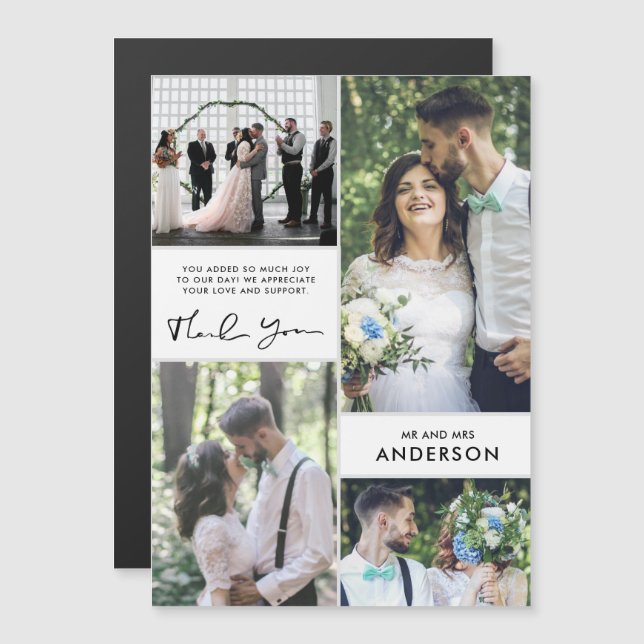 Collage de fotos Boda moderno Gracias (Anverso/Reverso)