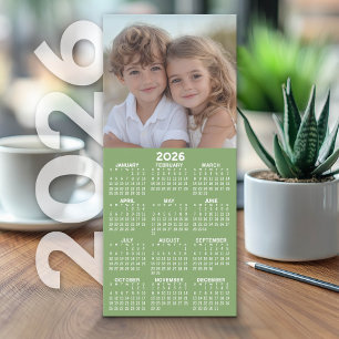 Collage de fotos Calendario 1 - Puede editar verde