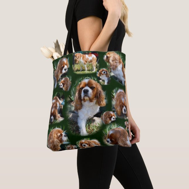 Collage de fotos Cavalier Spaniel, Bolsa Tote (Detalle)