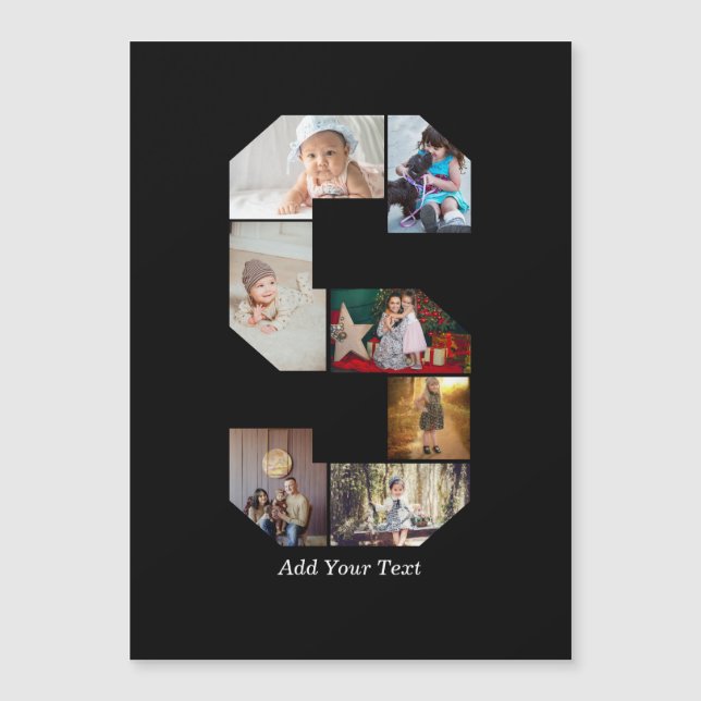 Collage de fotos con letra S en blanco y negro (Anverso)