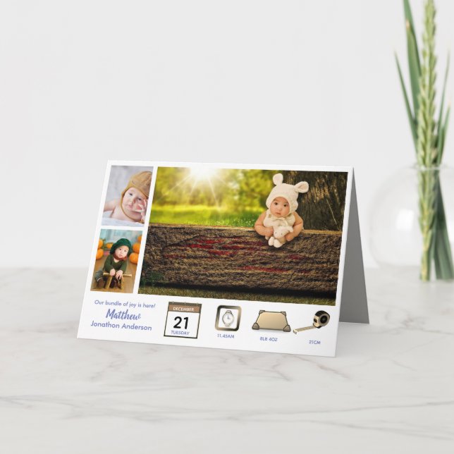 Collage de fotos DE ANUNCIO DE NACIMIENTO DE NIÑOS (Anverso)