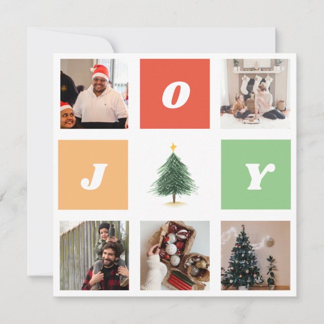 Collage de fotos de árbol de navidad de alegría co (Anverso)