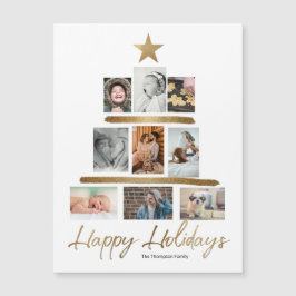 Collage de fotos de árbol de Navidad dorado Felice