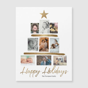 Collage de fotos de árbol de Navidad dorado Felice