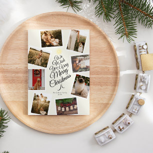 Collage de fotos de árbol de Navidad marfil muy fe