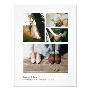 Collage de fotos de boda elegante y totalmente per