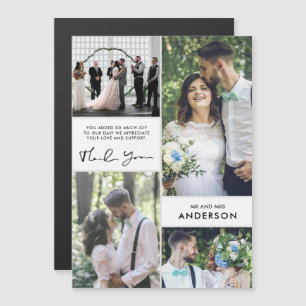 Collage de fotos de boda moderna agradecimiento