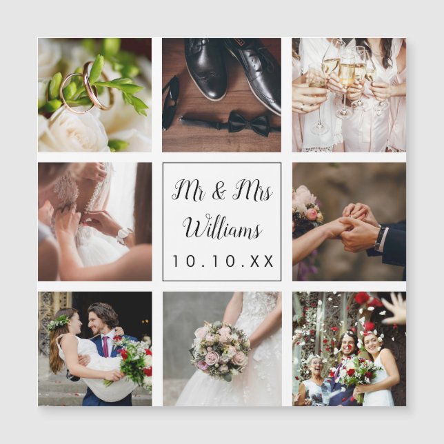 Collage de fotos de boda personalizadas (Anverso)