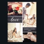 Collage de fotos de Boda Rústico de la escritura d<br><div class="desc">Personalizar esta ampliación de fotos con hasta cuatro de tus fotos bodas favoritas del mejor día de la historia. Los bloques de fondo de pizarra le dan un toque rústico y el guión de amor con su estilo moderno escrito a mano es elegante y clásico. Personalice su nombre y la...</div>