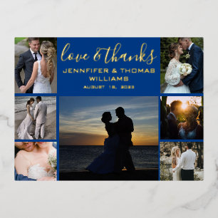 Collage de fotos de bodas Tarjeta de agradecimient