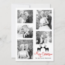 collage de fotos de ciervos de navidad rojo recién