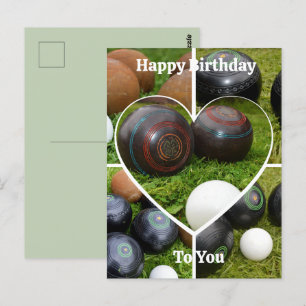 Collage de fotos de corazones de boles, tarjeta po