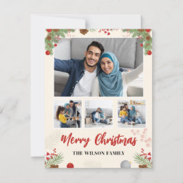 Collage de fotos de cuatro navidades de mano dibuj