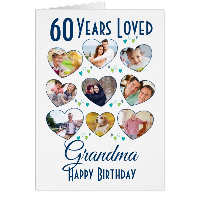 Collage de fotos de cumpleaños del corazón (Frente)
