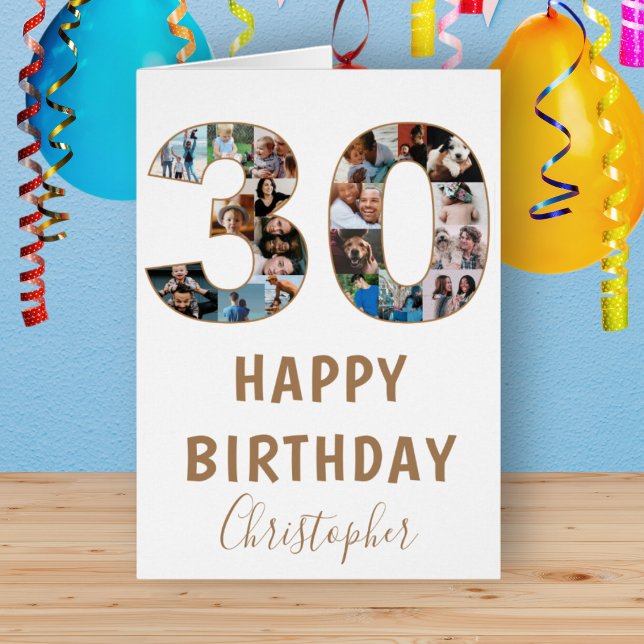Collage de fotos de cumpleaños feliz 30 moderno az (Subido por el creador)