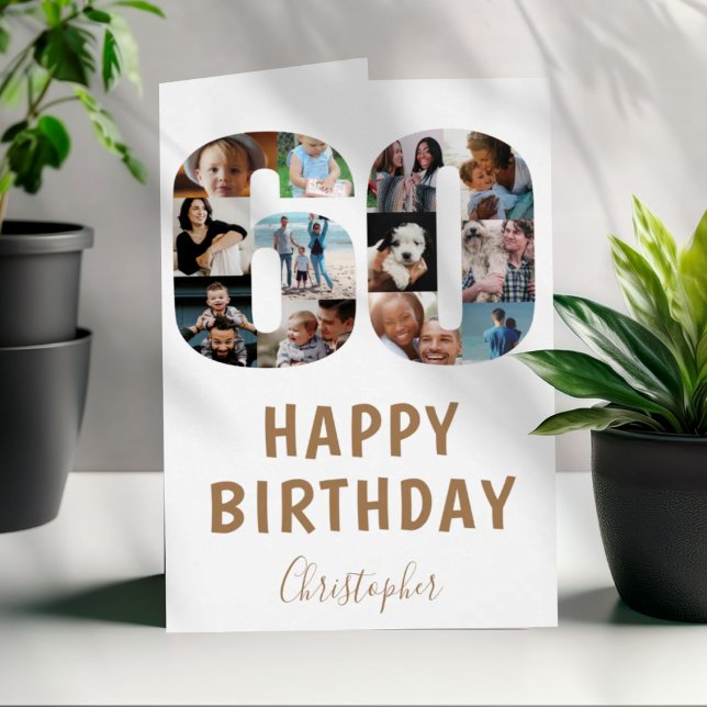 Collage de fotos de cumpleaños feliz 60 moderno  (Subido por el creador)