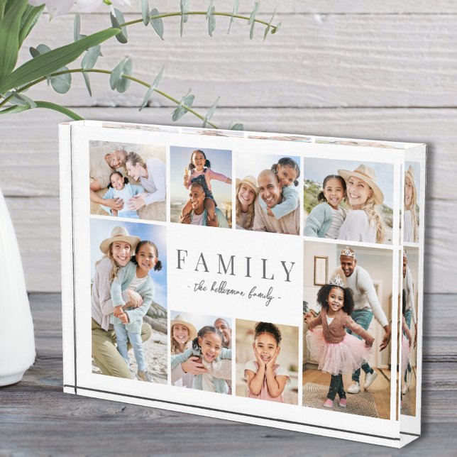 Collage de fotos de familia de nombre personalizad (Personalized Name Family Photo Collage)
