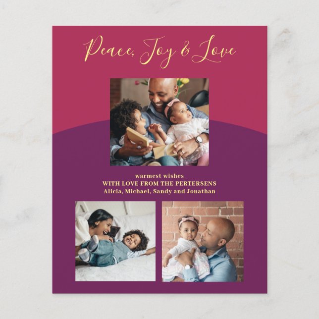 Collage de fotos de familia de presupuesto tarjeta (Anverso)