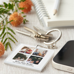 Collage de Fotos de Familia Moderna en Llavero de 