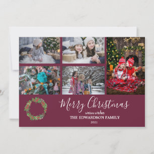 Collage de fotos de familia rusa Feliz Navidad