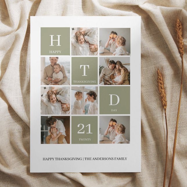 Collage de fotos de familia verde personalizado |  (Subido por el creador)